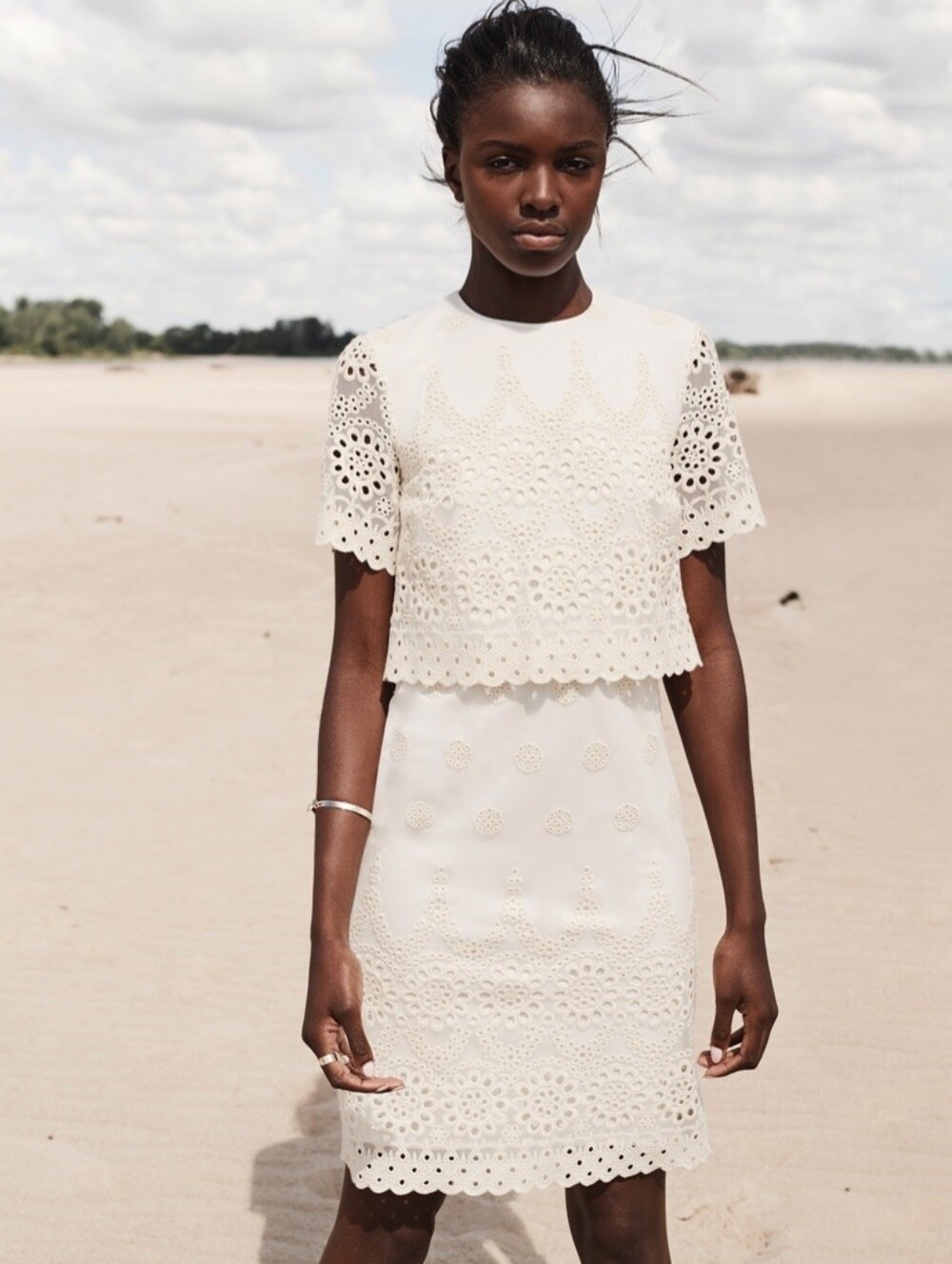 NWT Ivory Lace Overlay Dress